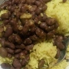 A picture of Rice and beans.