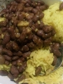 A picture of Rice and beans.