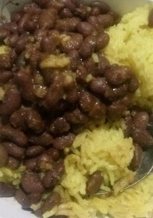 A picture of Rice and beans.