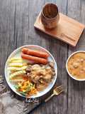 Beef Slices Grill Mushroom Sauce