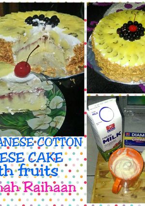 Foto resep JAPANESE COTTON CHEESE CAKE With Fruits Mamah Raihaan