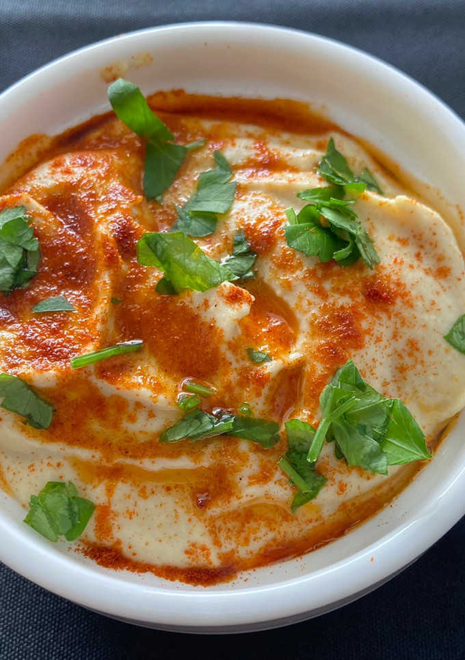 Una foto de Hummus de garbanzos