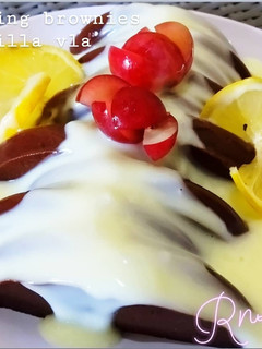 Foto resep Puding brownies vanilla vla