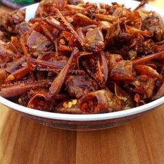A picture of Fried grasshopper AKA Fara.