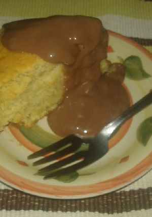 A picture of Chocolate pudding with banana cake #chocolatebaking contest.
