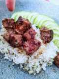 Hainanese "Hainan" Rice with Saikoro Beef (CRAZY GOOD)