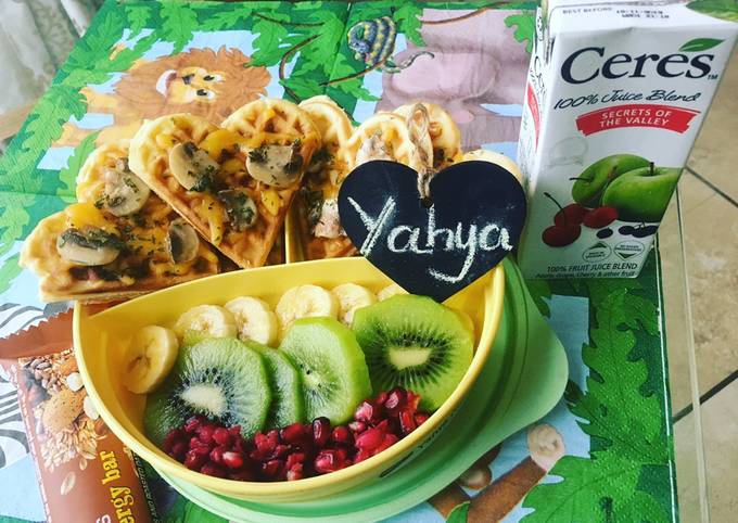 Heart shaped savory waffles Recipe