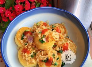 Hình của món Đậu Hũ Trứng Chà Bông Mỡ Hành.