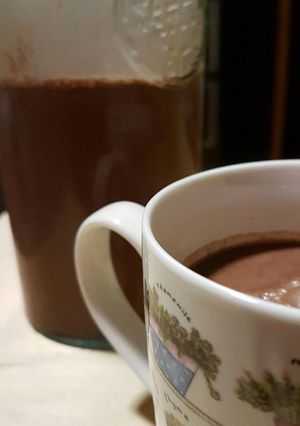 Una foto de Leche de avellanas con cacao