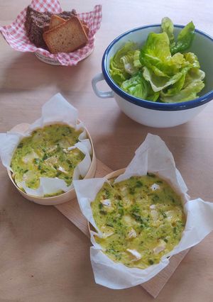 Une photo de Flan de courgettes au camembert