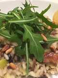 Risotto with leeks, mushrooms & Parmesan crisps