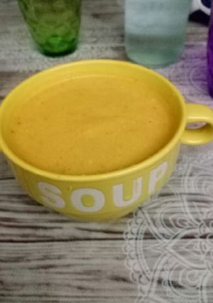 Una foto de Sopa cremosa de calabaza