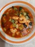 Fresh Shrimp Soup with Lots of Vegetables