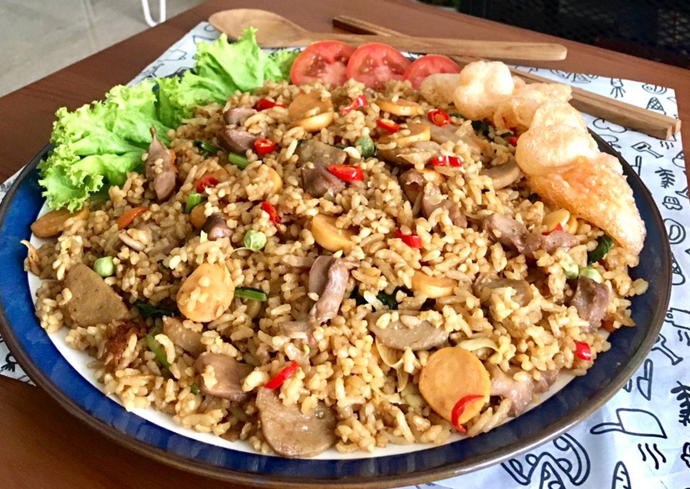 Nasi goreng gila (porsi brutal)