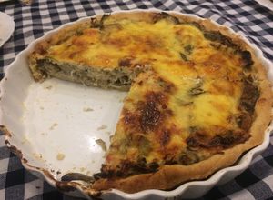 Una foto de Quiche de alcachofas y champiñones 🍄