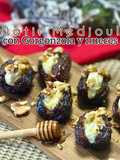 Dátil Medjoul con gorgonzola y nueces