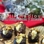 Dátil Medjoul con gorgonzola y nueces