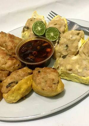 Foto resep 🍣🥢Bakso tahu goreng/kukus (daging ayam)