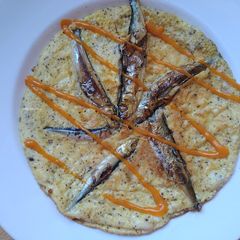 A picture of Omelette with smoked fish.