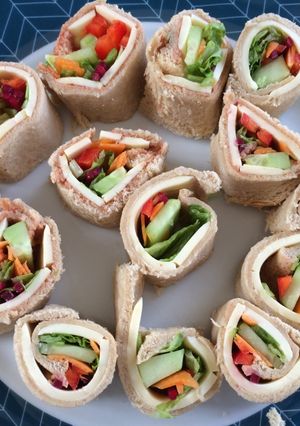 A picture of Bread pinwheel Sandwich/Bread Sushi.
