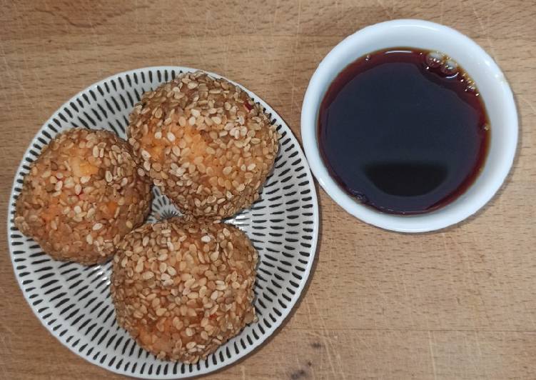Bolitas de arroz integral con sésamo Thermomix