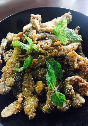 Hình của món Bề bề rang muối.