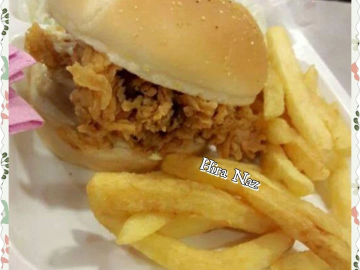 Easy Steps to Prepare Recipes Zinger Burger the So Delicious Tasty.