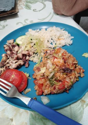 Una foto de Arroz con Camarones