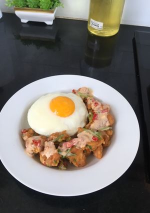 Foto resep Ayam telur asin / salted egg chicken