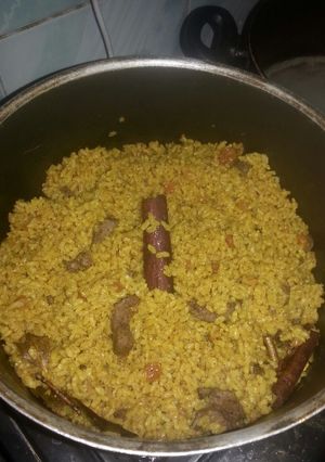 صورة لوصفة رز بالخلطه على طريقتي