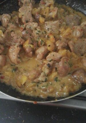 Una foto de Cerdo en salsa de piña