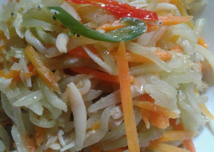 Resep Tumis labu siam,wortel campur teri medan Anti Gagal