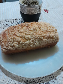 Una foto de Budín de coco con crumble