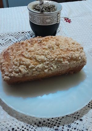 Una foto de Budín de coco con crumble