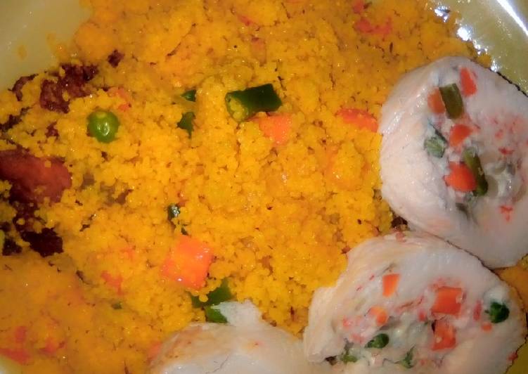 Recipe of Super Quick Homemade Couscous jollop with veggies and egg