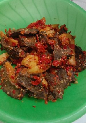 Foto resep Balado paru sapi dan kentang