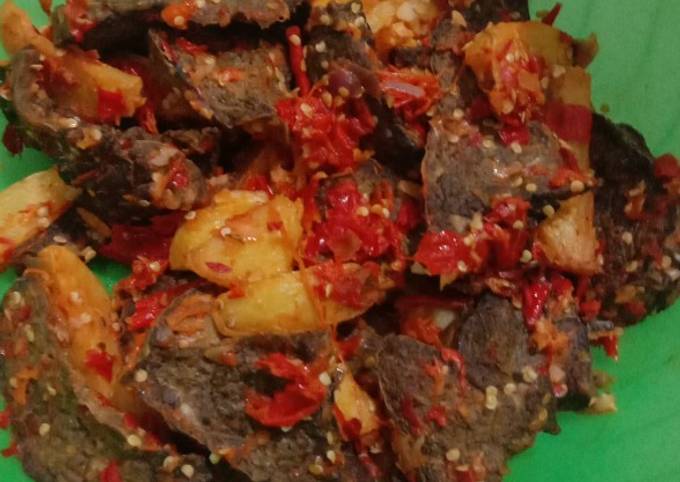 Balado paru sapi dan kentang