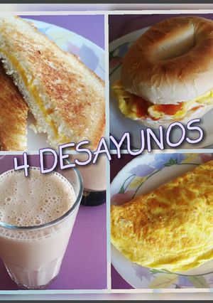 Una foto de 4 ideas para desayunar!!