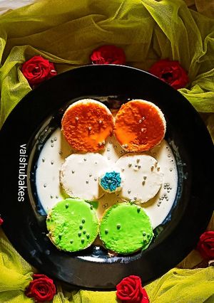 A picture of Tricolour Rasmalai / Quick Rasmalai.