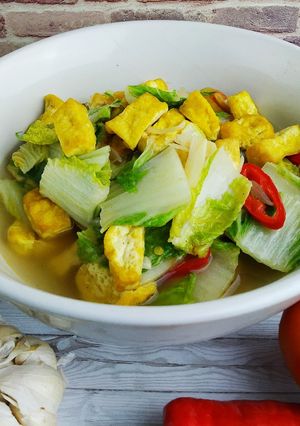 Foto resep Tumis sawi putih dan tahu