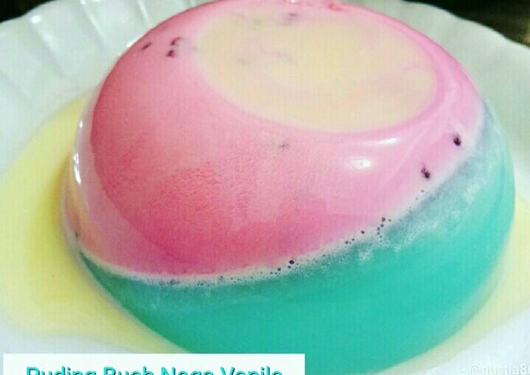 Puding Buah Naga Vanila #BikinRamadanBerkesan