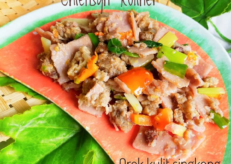 Cara memasak Orek Kulit Singkong yang mudah