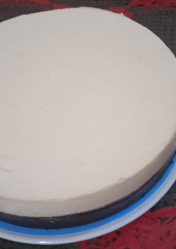 Una foto de Cheesecake con base de budín de chocolate