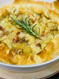 Torta salata patate funghi e pancetta