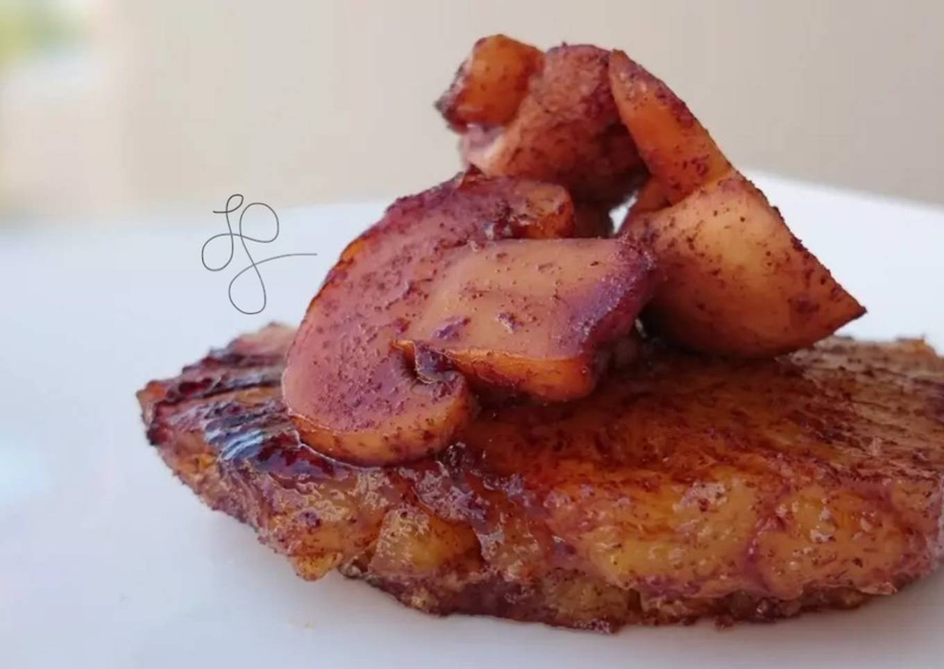 Grilled Pineapple And Mushroom With Cinnamon Sugar