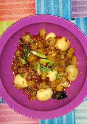 Foto resep [Kentang] Balado Kentang Telur Puyuh