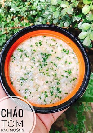 Hình của món Ăn dặm - Cháo tôm rau muống.