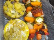 Una foto de brochette con zanahoria