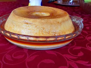Pudim flan com ovos