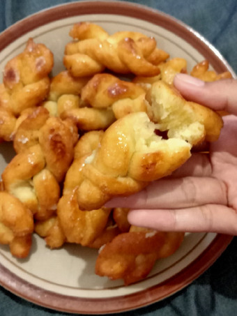 Resep Donat kepang karamel Anti Gagal